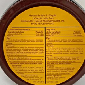 Manteca de ubre la Vaquita 3,17 oz. Topical analgésico 2-Pack