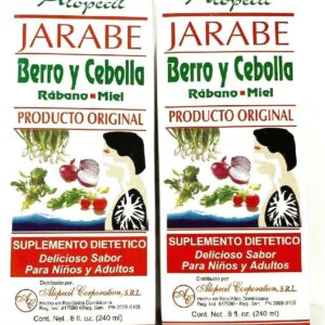 2 X Jarabe Berro y Cebolla Rabano-Miel 8 Oz.Watercress and Useful Onion Radi