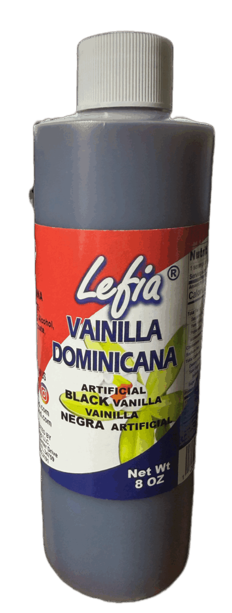 Lefia Dominicana vainilla negra black vanilla Artificial  8oz (3 Bottles)